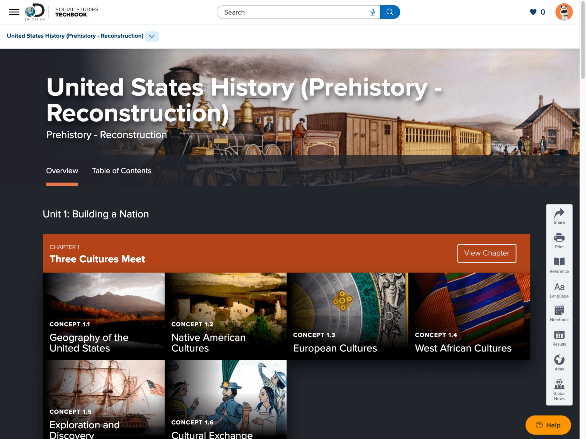 Social Studies Techbook Screenshot